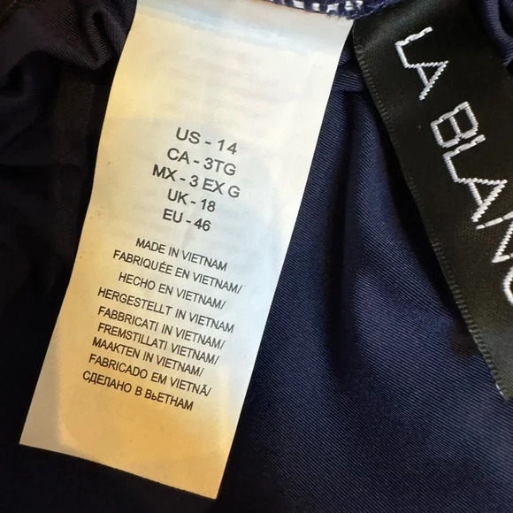 La Blanca Island Goddess Shirred One Shoulder One Piece in Indigo $120 - Picture 8 of 8